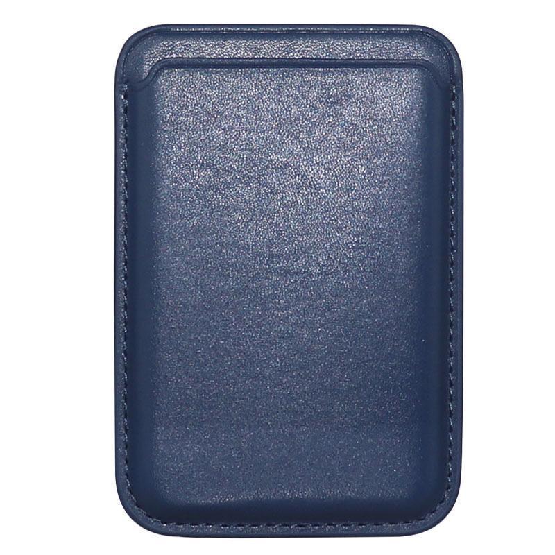 Leather Card Holder Wallet Pocket for iPhone 14 13 Pro Max with Snap-On Attachment - Red