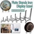 Plate Stands Iron Display Easel Photo Picture Bowl Dish Book Holder Frame Black - 10 Inch