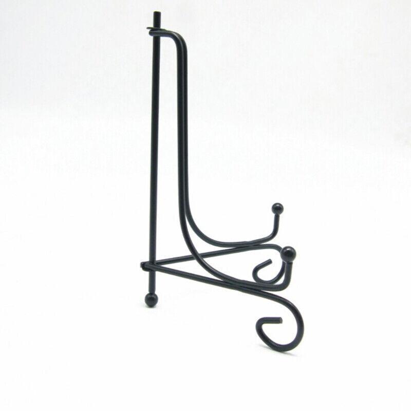 Plate Stands Iron Display Easel Photo Picture Bowl Dish Book Holder Frame Black - 10 Inch