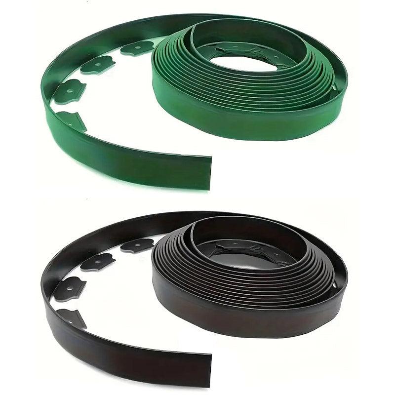 L Shaped Garden Edging Border Landscape Grass Lawn Stone Edge Fence Strip - Black