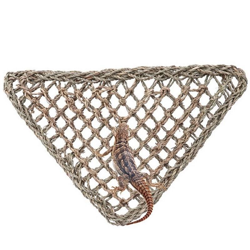 Comfortable and Natural Straw Reptile Bed Hammock for Basking and Relaxation - 20*20*28CM