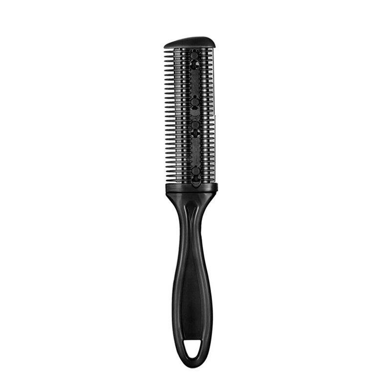 2PCS Razor Comb With Blades Razor Trimmer DIY Double Sides Hair Thinning Comb - Pink+Black