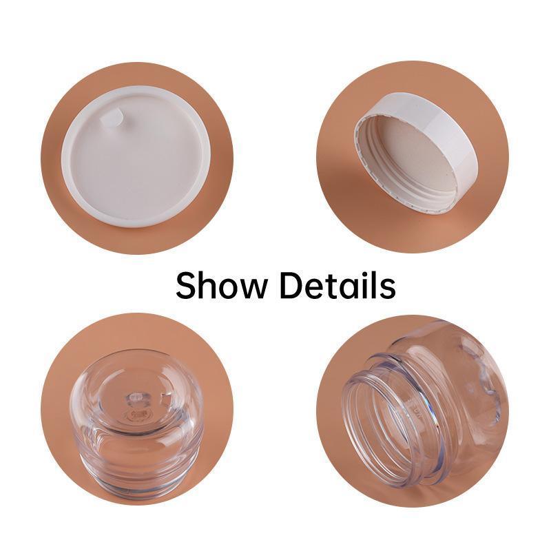 10pcs PET Plastic Cosmetic Bottles Refillable Travel Face Cream Containers - 30ml-Brown+White-Double
