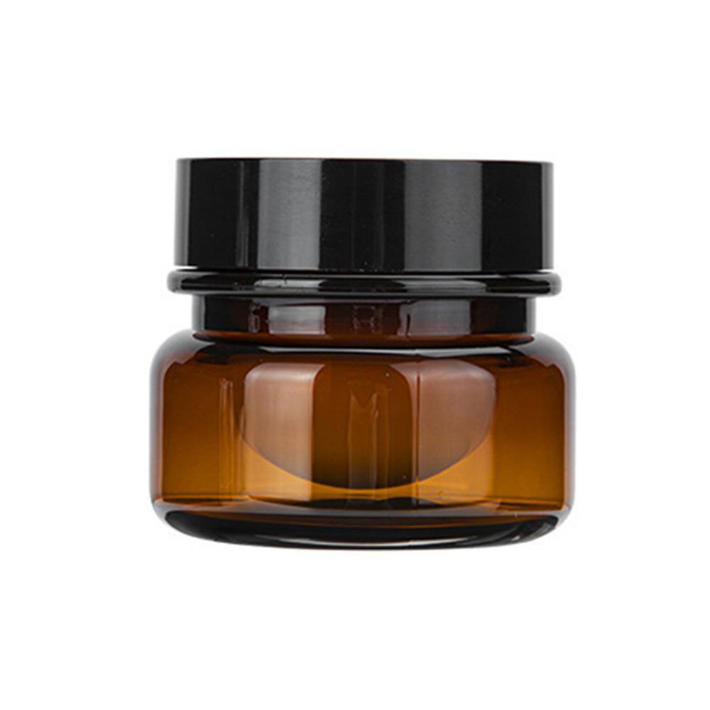10pcs PET Plastic Cosmetic Bottles Refillable Travel Face Cream Containers - 30ml-Brown+White-Double