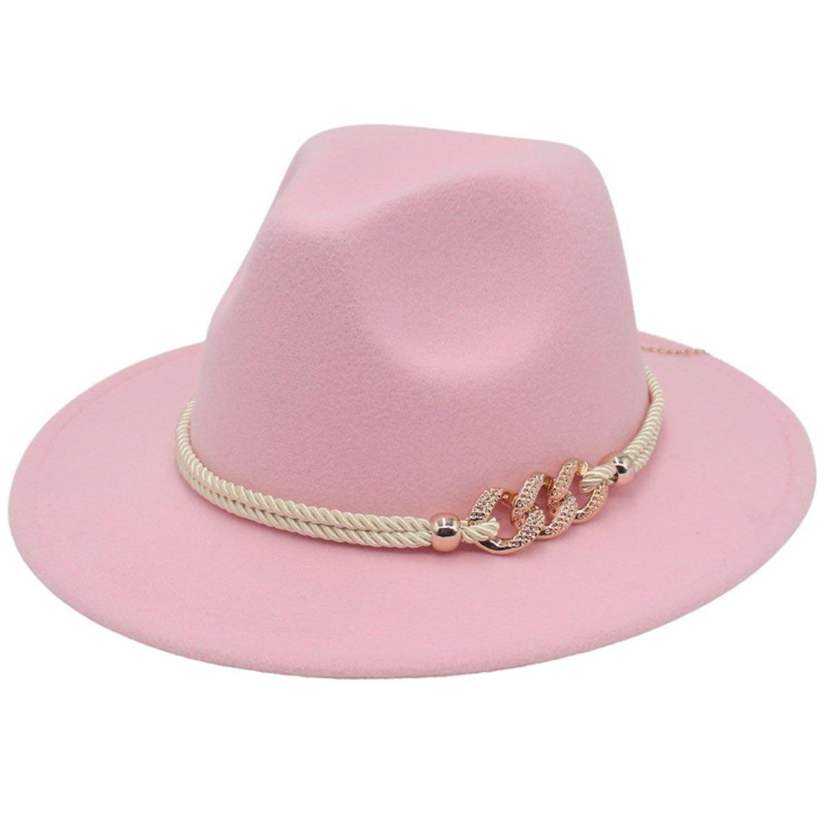 Jazz Hat Autumn Winter Retro Large Brim Hat for Men and Women Stylish Headwear - Beige