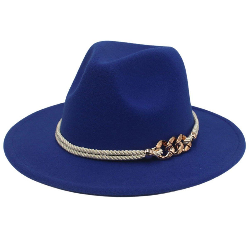 Jazz Hat Autumn Winter Retro Large Brim Hat for Men and Women Stylish Headwear - Beige