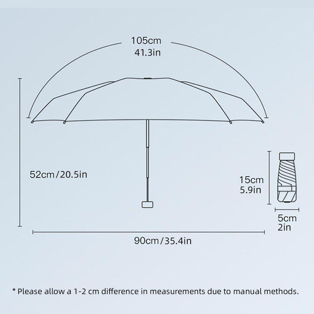 Mini Pocket Umbrella Anti-UV Sun/Rain Windproof 6 Folding Ultra Light Umbrella - Khaki