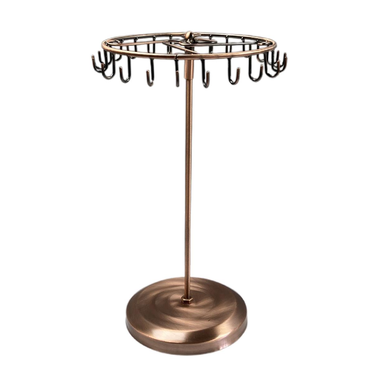 Iron Jewellery Rack Rotating Necklace Display Stand Jewellery Organiser Storage - Black