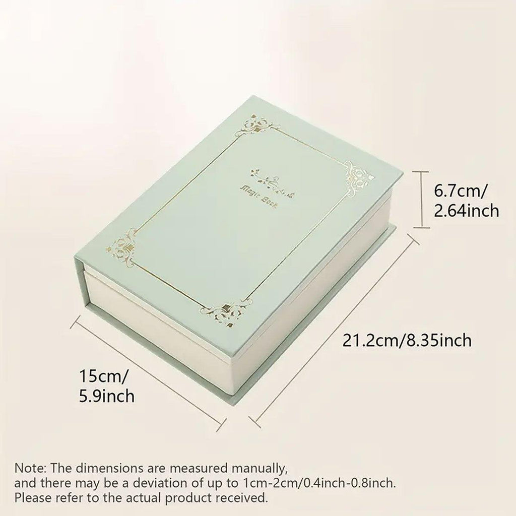 Creative PU Leather Jewelry Box Book Earrings Rings Necklace Organizer Holder - Green