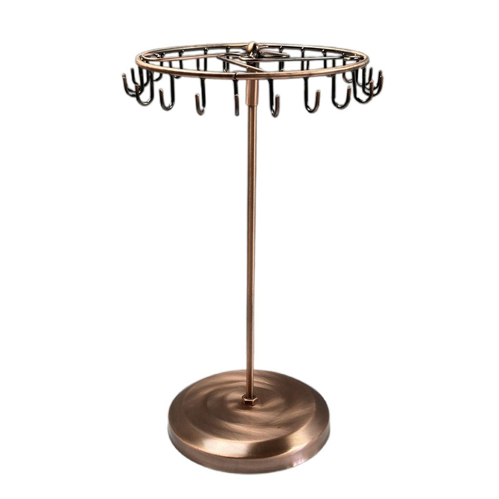Iron Jewellery Rack Rotating Necklace Display Stand Jewellery Organiser Storage - Bronze