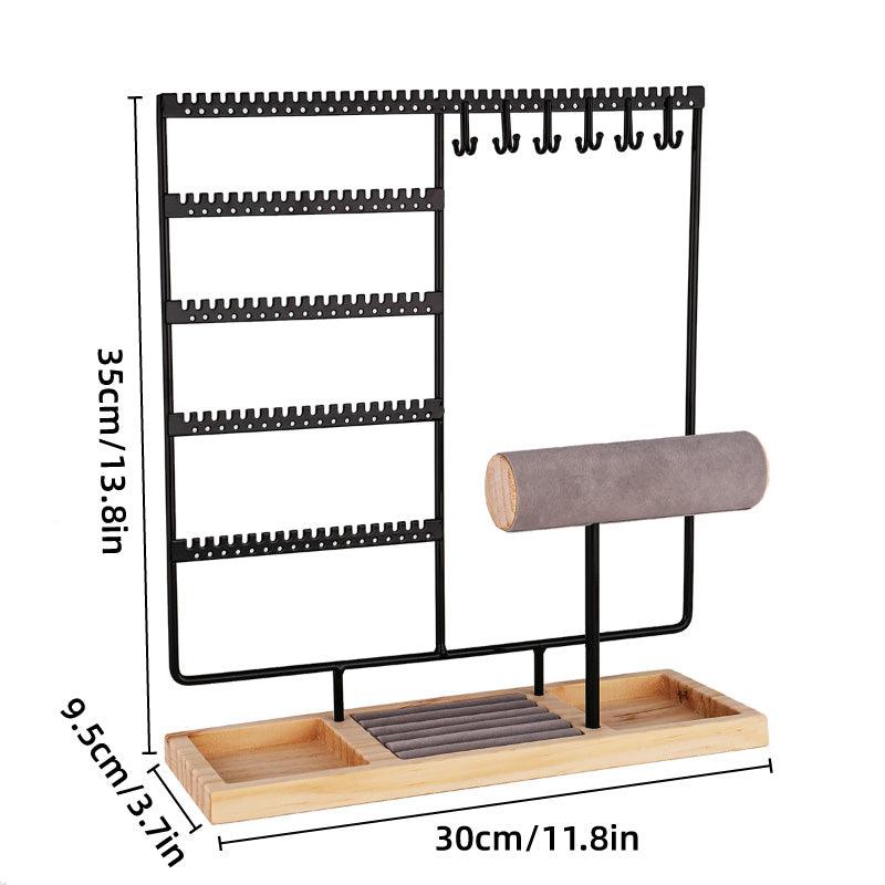 Jewelry Display Rack Earrings Organizer Stand for Jewelry Hangers Storage Holder - Black