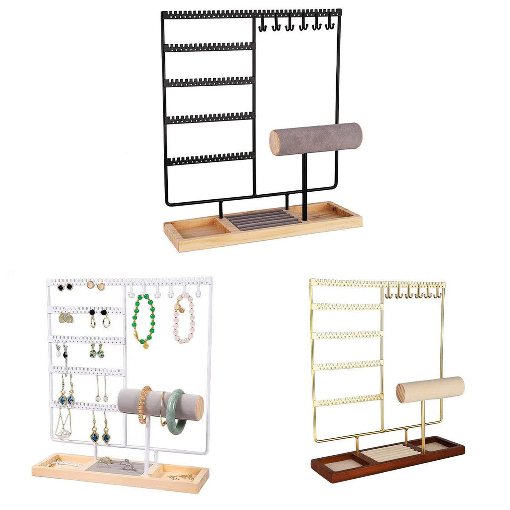 Jewelry Display Rack Earrings Organizer Stand for Jewelry Hangers Storage Holder - Gold