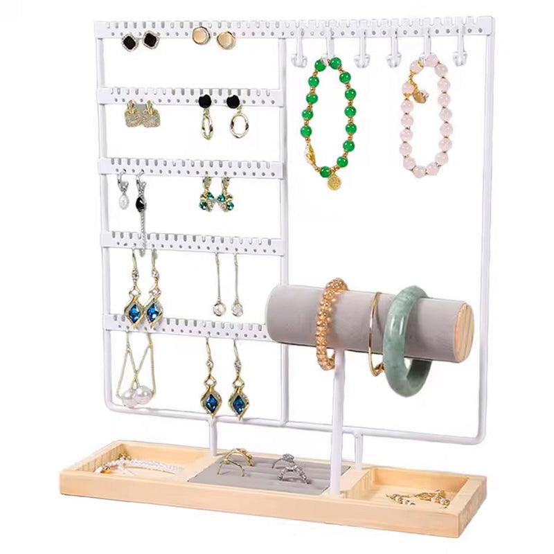 Jewelry Display Rack Earrings Organizer Stand for Jewelry Hangers Storage Holder - Gold