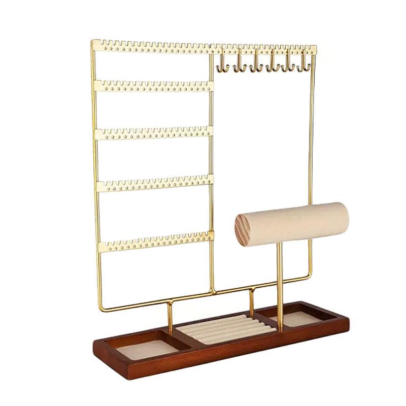 Jewelry Display Rack Earrings Organizer Stand for Jewelry Hangers Storage Holder - Gold