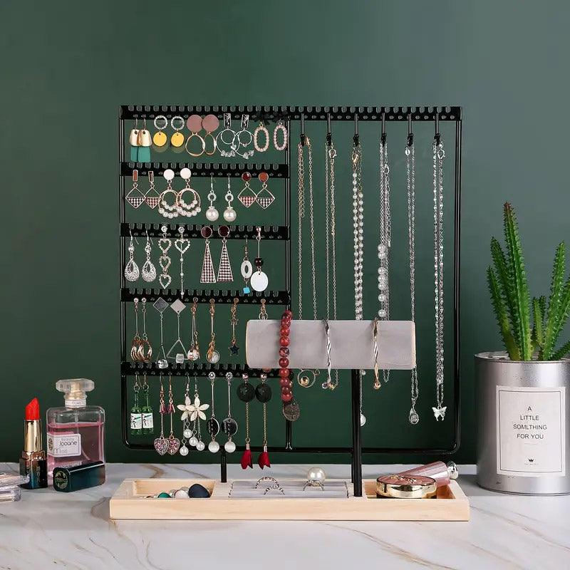 Jewelry Display Rack Earrings Organizer Stand for Jewelry Hangers Storage Holder - White