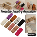 Portable Microfiber Jewelry Storage Bag Roll Organizer for Earrings Necklaces - Purple