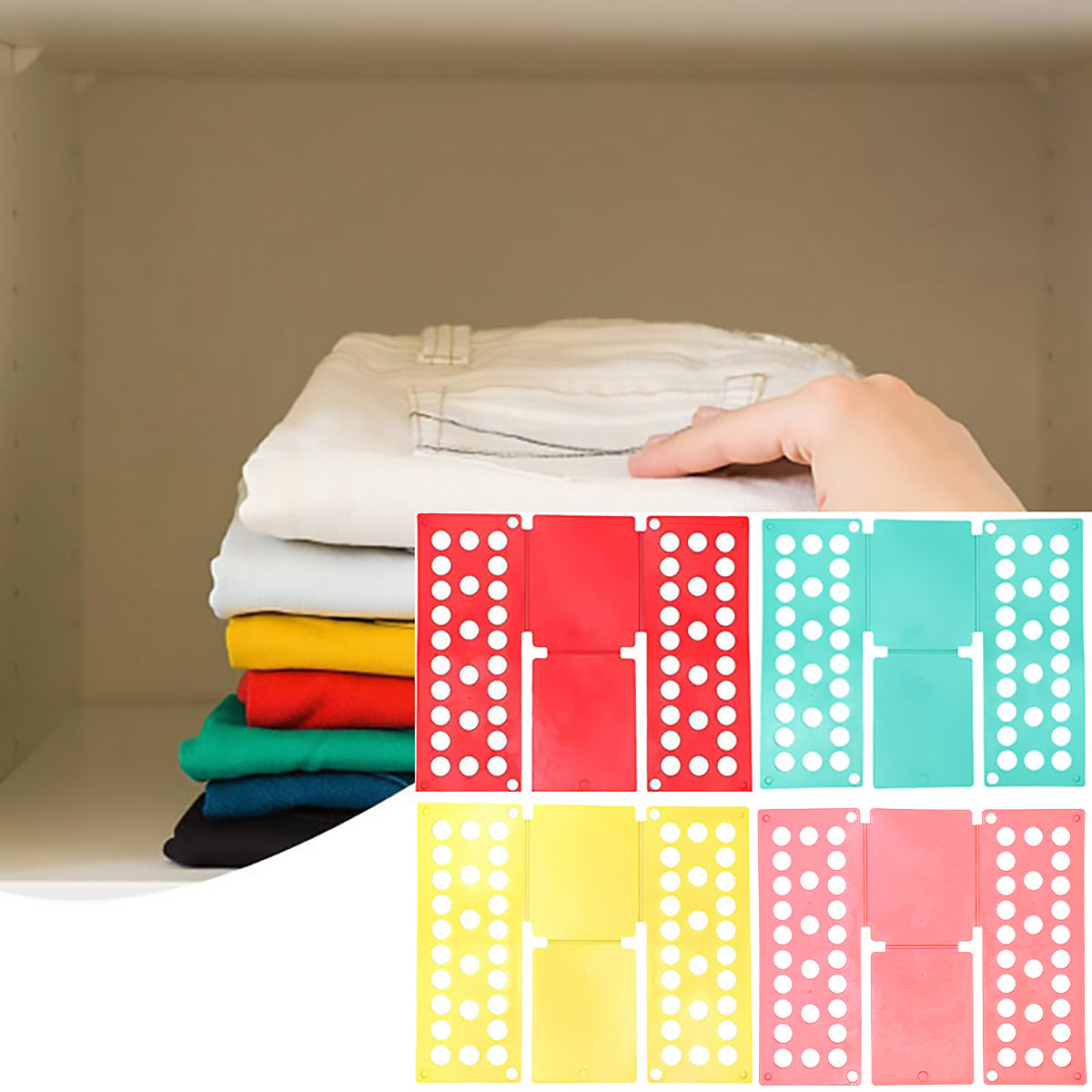Lazy Folding Clothes Board Compact Laundry Folding Storage Clothes Organizer - Pink
