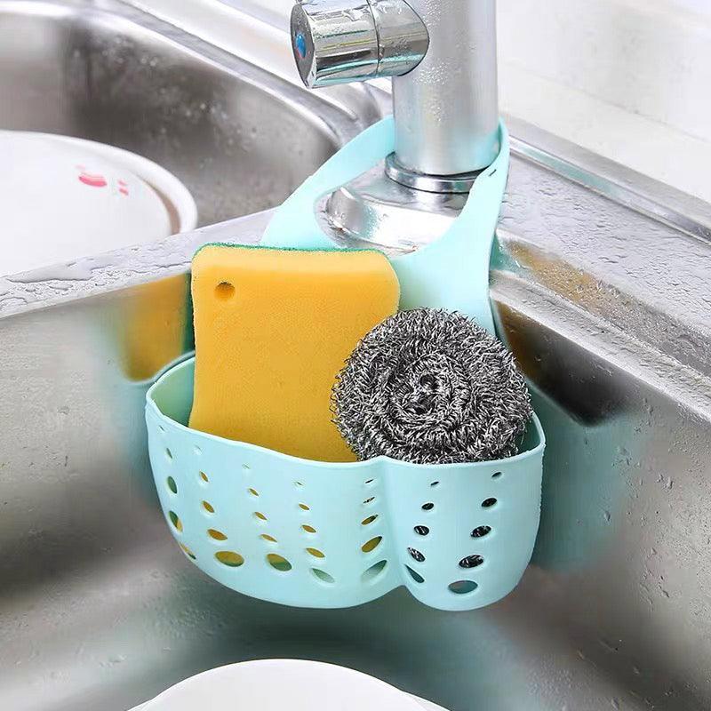 2PCS Kitchen Drain Holder Sponge Sink Storage Rack Basket Organizer Shelf Bathroom - Pink