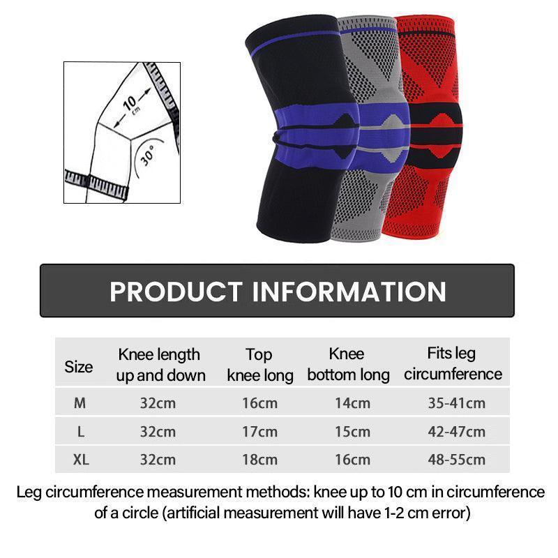 Knee Support Pads Brace Protector Full Gel Sports Joint Medial Gym Patella Strap Black - XL