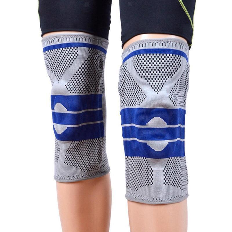 Knee Support Pads Brace Protector Full Gel Sports Joint Medial Gym Patella Strap Black - XL