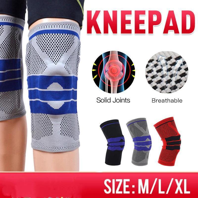 Knee Support Pads Brace Protector Full Gel Sports Joint Medial Gym Patella Strap Black - L