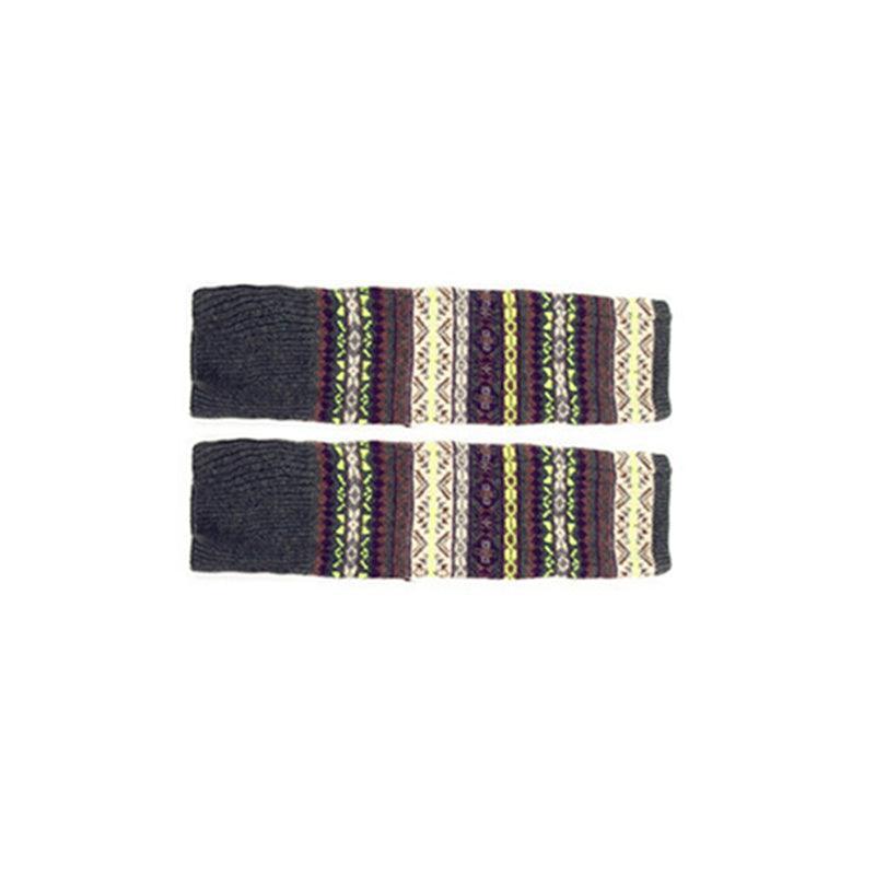 Women Ladies Winter Warm Knit Wool Leg Warmer Woolen Knee Knit Socks Leggings - Black