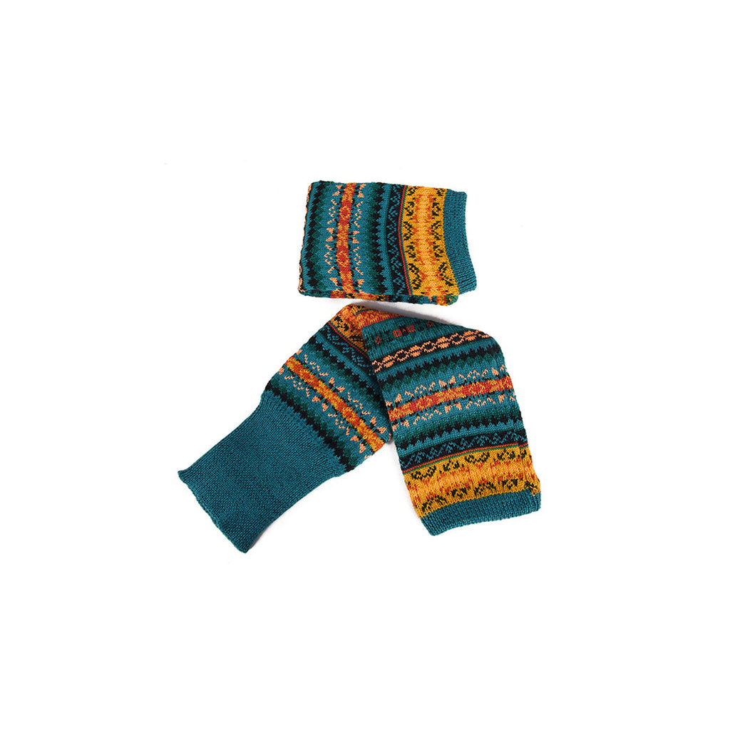 Women Ladies Winter Warm Knit Wool Leg Warmer Woolen Knee Knit Socks Leggings - Navy