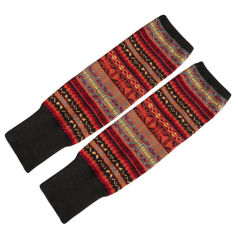 Women Ladies Winter Warm Knit Wool Leg Warmer Woolen Knee Knit Socks Leggings - Blue