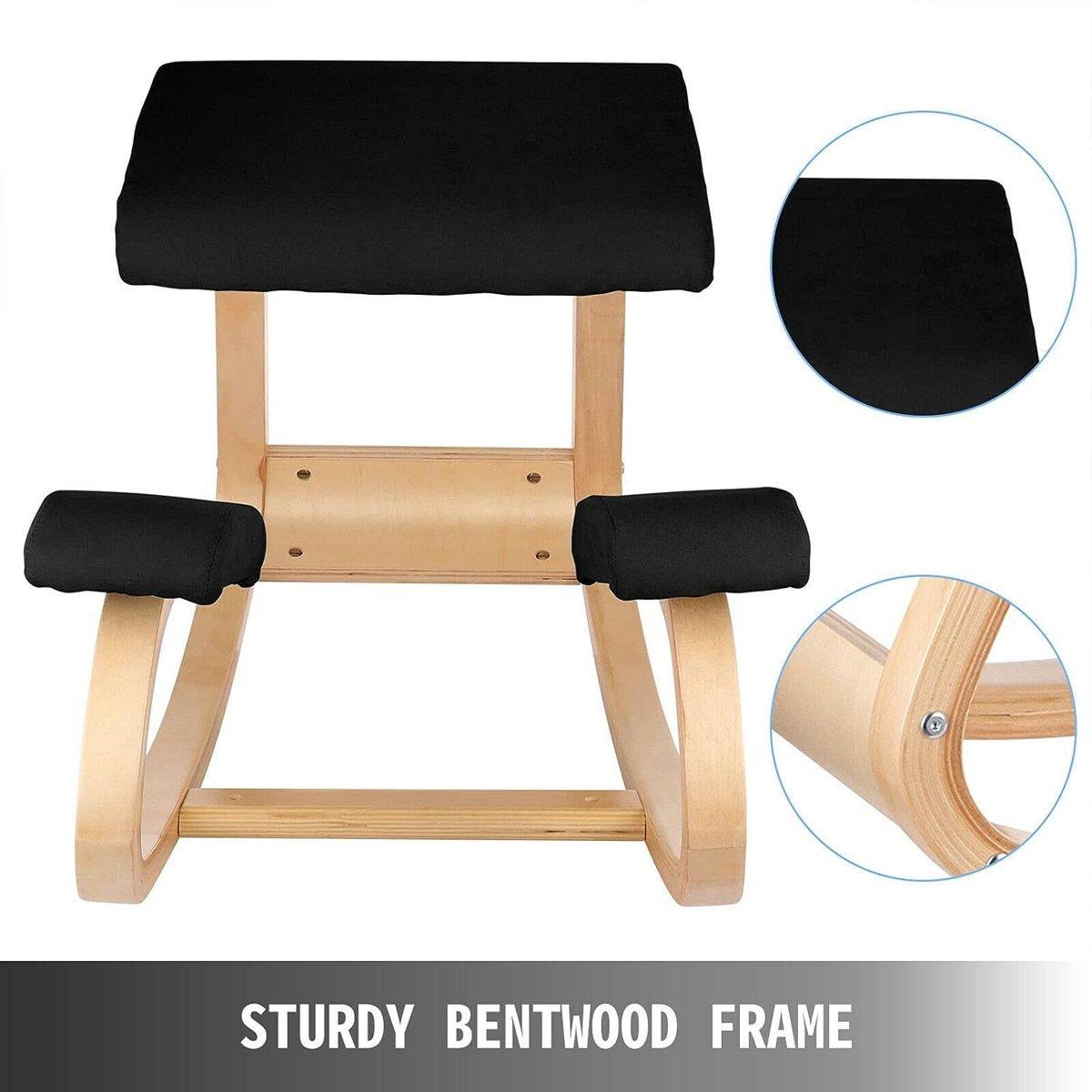 Ergonomic Kneeling Chair Rocking Office Desk Stool Upright Posture Support Seat - Wine Red