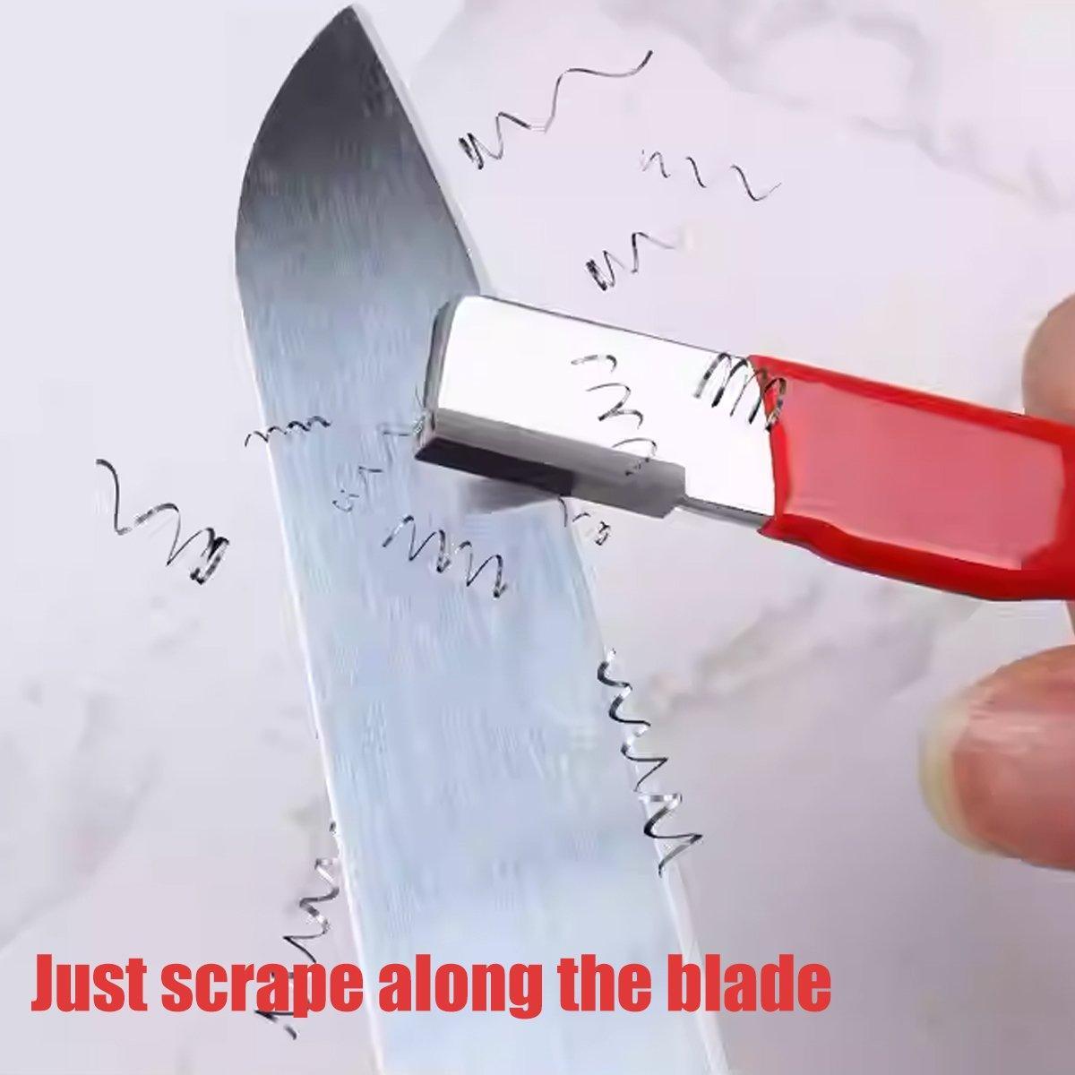 5pcs Handheld Garden Tool Knife Sharpener Quick Pocket Blade Carbide Sharpener - Red