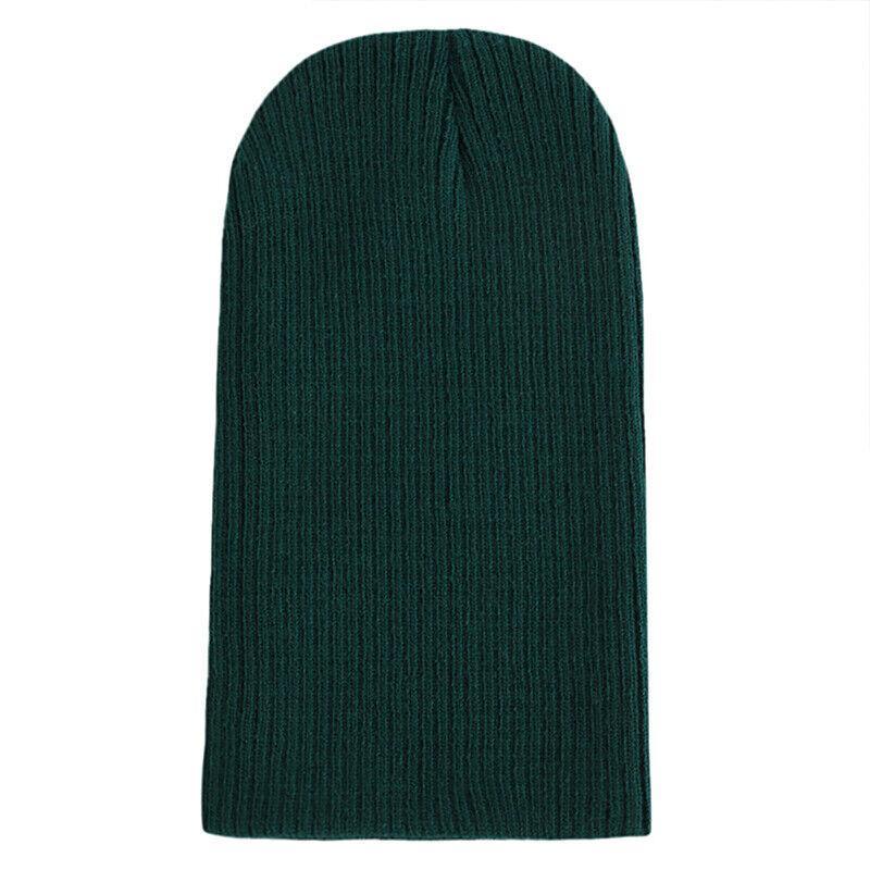 Winter Thermal Warm Women Men Hat Slouch Baggy Hat Beanie Ski Knitted Cap - Black