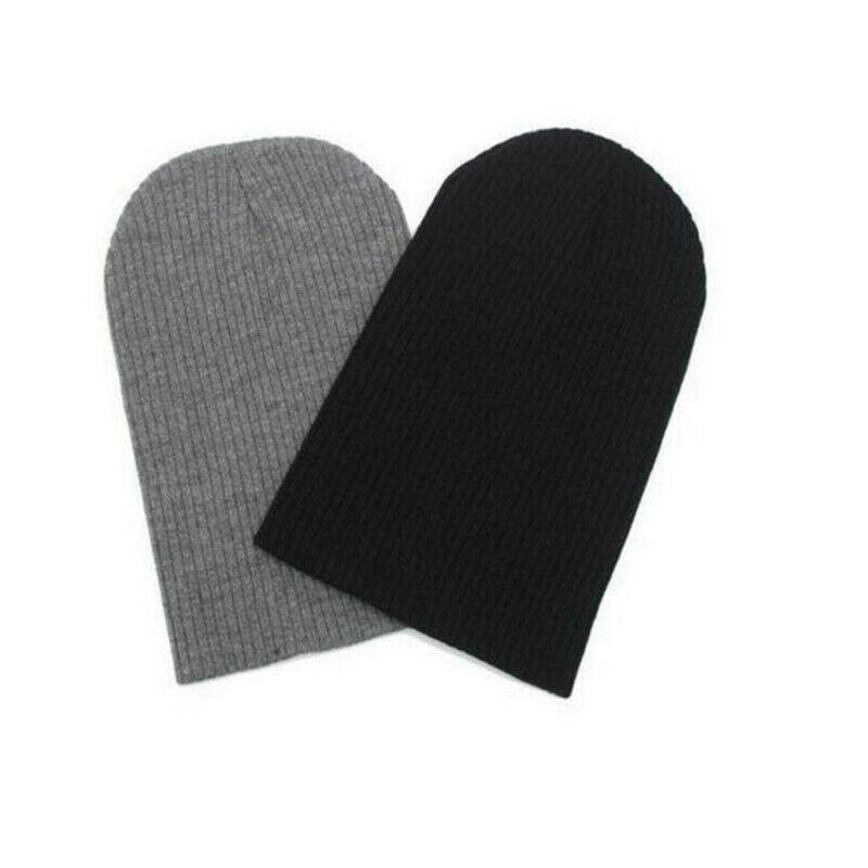 Winter Thermal Warm Women Men Hat Slouch Baggy Hat Beanie Ski Knitted Cap - Black