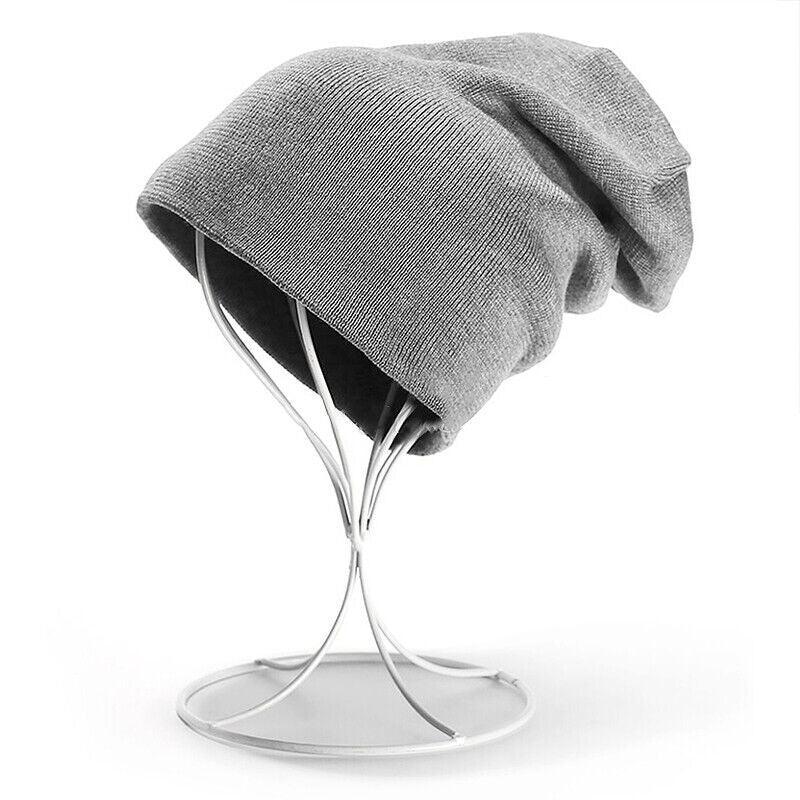 Winter Thermal Warm Women Men Hat Slouch Baggy Hat Beanie Ski Knitted Cap - Navy Blue