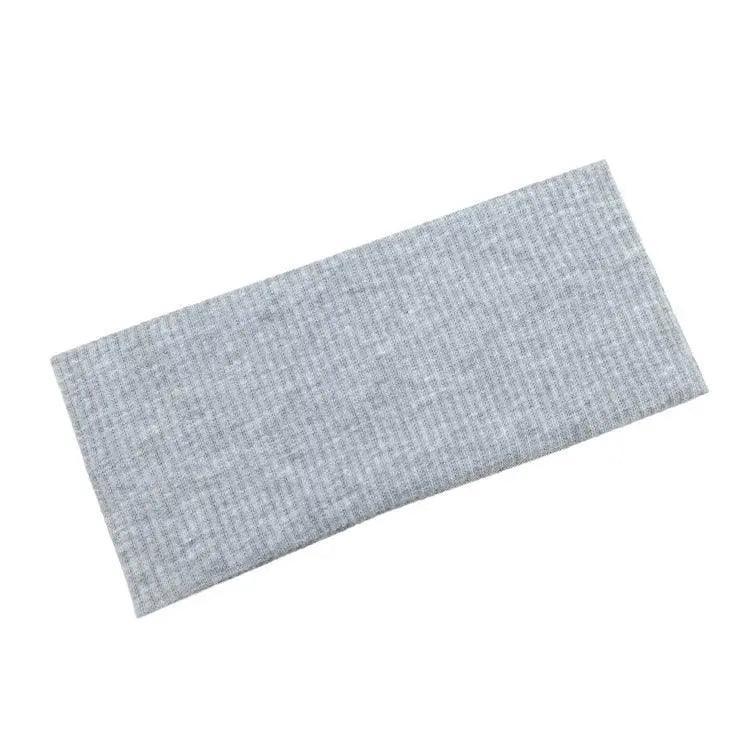 Women Headband Solid Wide Turban Knitted Cotton Hairband Girls Elastic Hair Band - Coffee