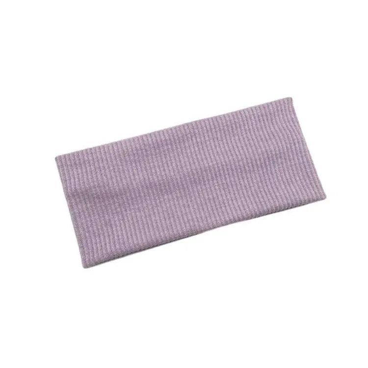 Women Headband Solid Wide Turban Knitted Cotton Hairband Girls Elastic Hair Band - Dark Grey