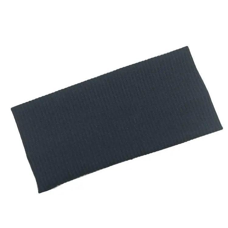 Women Headband Solid Wide Turban Knitted Cotton Hairband Girls Elastic Hair Band - Green