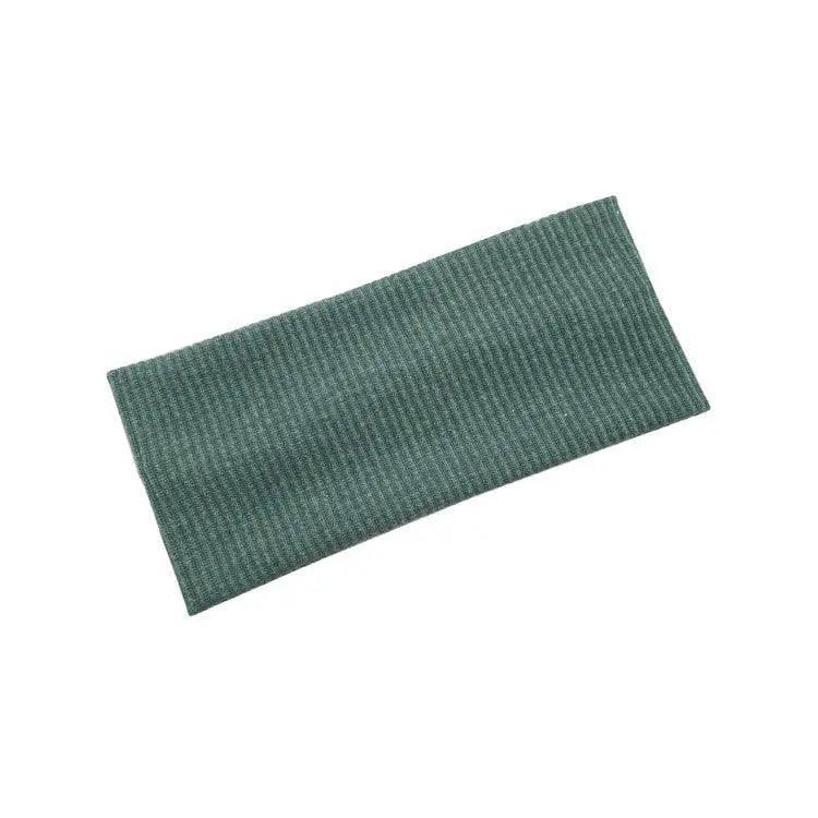 Women Headband Solid Wide Turban Knitted Cotton Hairband Girls Elastic Hair Band - Navy