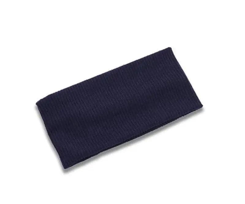 Women Headband Solid Wide Turban Knitted Cotton Hairband Girls Elastic Hair Band - Purple