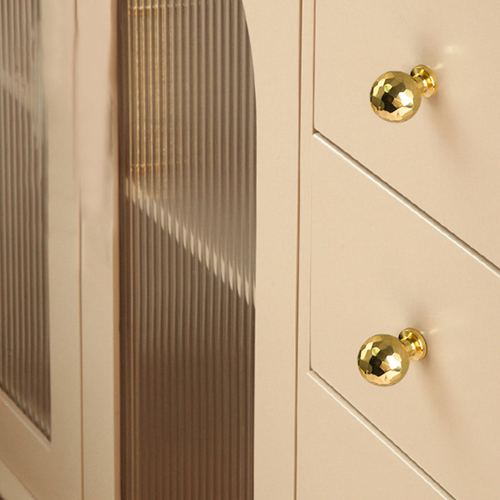 Gold Hammer Ball Handle Knob Closet Door Pull Drawer Handle Wardrobe Hardware - Flat Round Shape