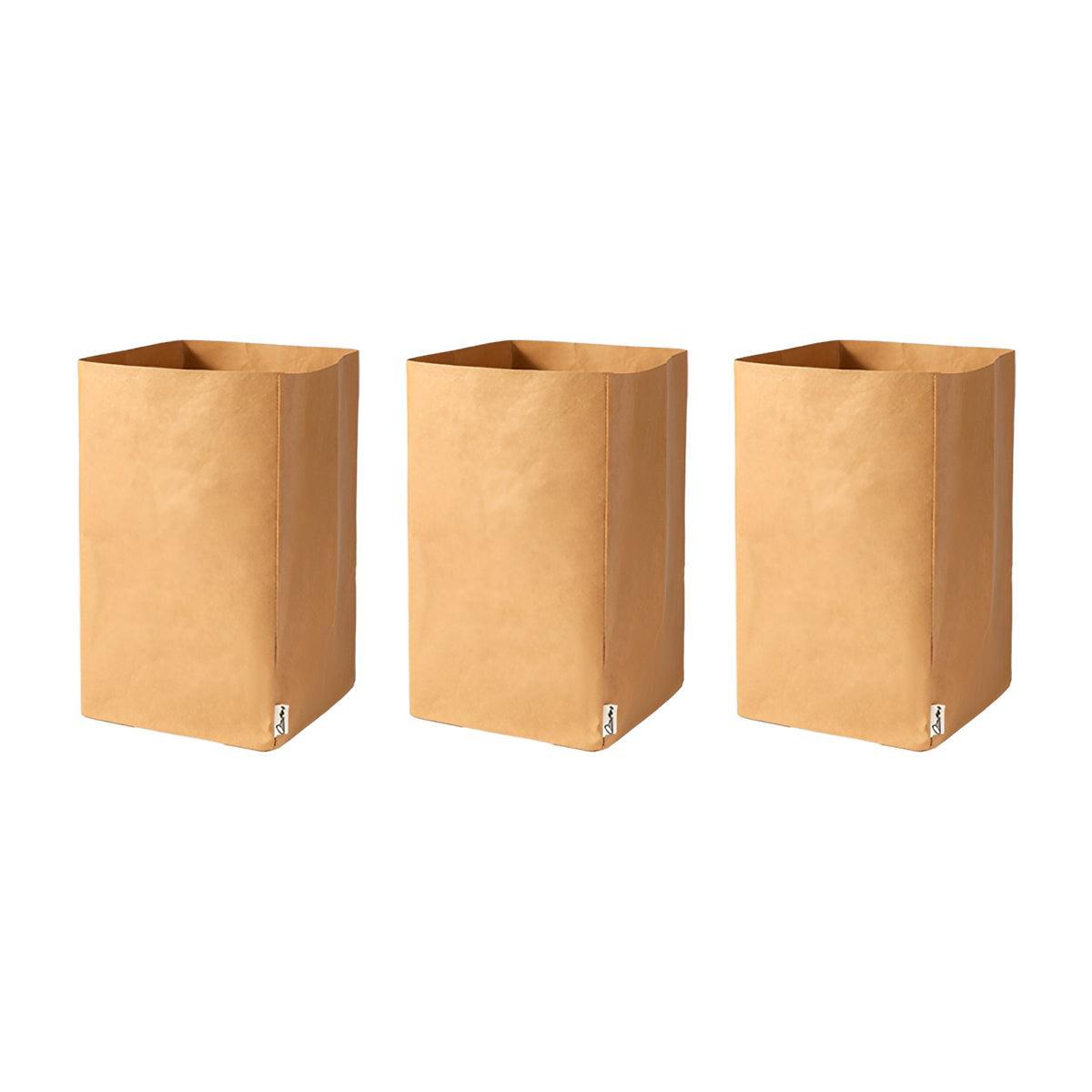 3pcs Washable Kraft Paper Storage Bag for Kitchen Desktop Refrigerator Organizer - L-Square