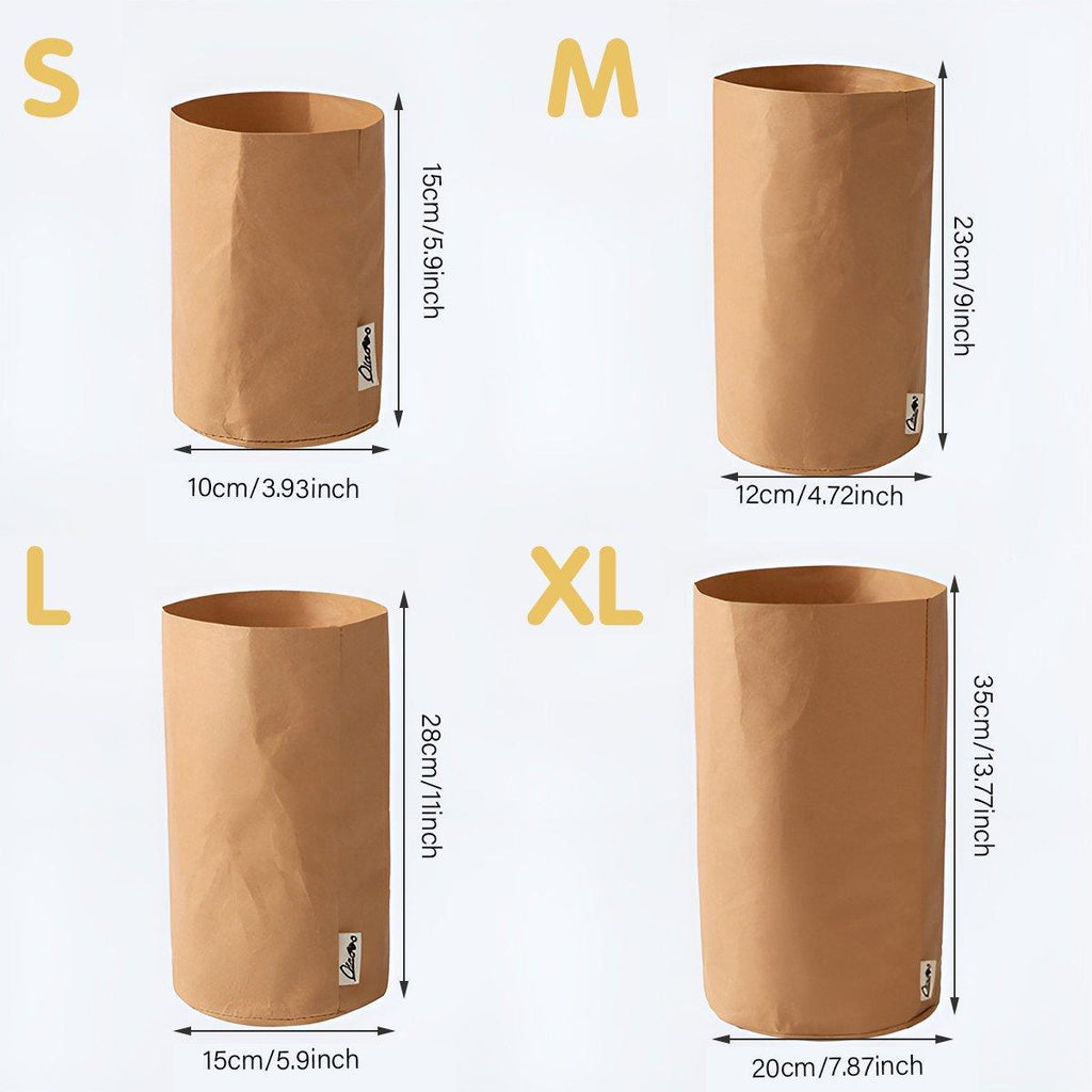 3pcs Washable Kraft Paper Storage Bag for Kitchen Desktop Refrigerator Organizer - S-Square
