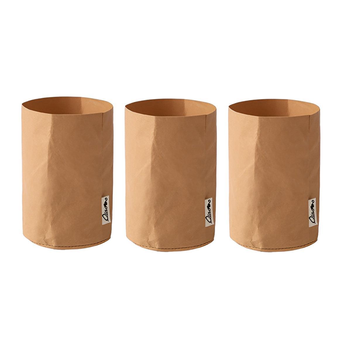 3pcs Washable Kraft Paper Storage Bag for Kitchen Desktop Refrigerator Organizer - S-Square