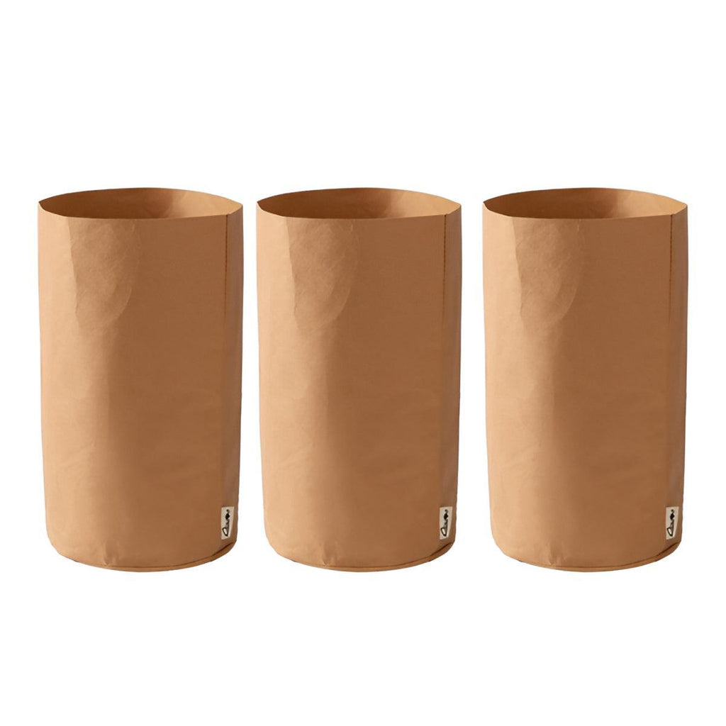 3pcs Washable Kraft Paper Storage Bag for Kitchen Desktop Refrigerator Organizer - XL-Square