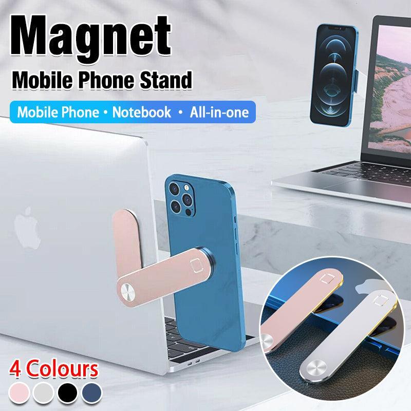 Side Mount Clip Phone Holder for Laptop Adjustable Portable Screen Bracket - Black