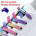 No Tie Locked Elastic Shoelace Shoe Lace Lazy Laces Sneakers Sports - NO.15 Snow