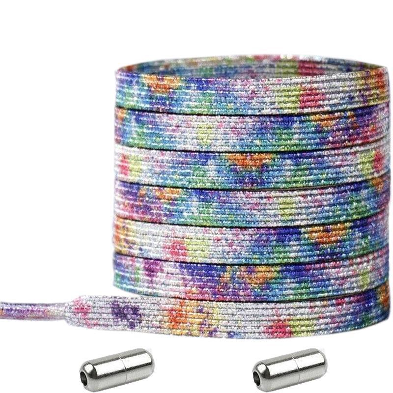 No Tie Locked Elastic Shoelace Shoe Lace Lazy Laces Sneakers Sports - NO.16 Sliver