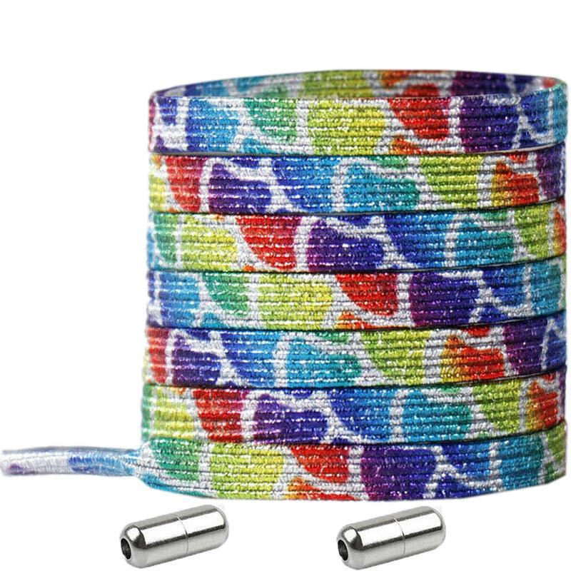 No Tie Locked Elastic Shoelace Shoe Lace Lazy Laces Sneakers Sports - NO.20 Glitter Blue
