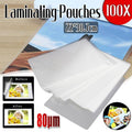 100 Pack A4 Laminator Laminating Pouches Laminate Sheets 80 micron 22x 30.7mm
