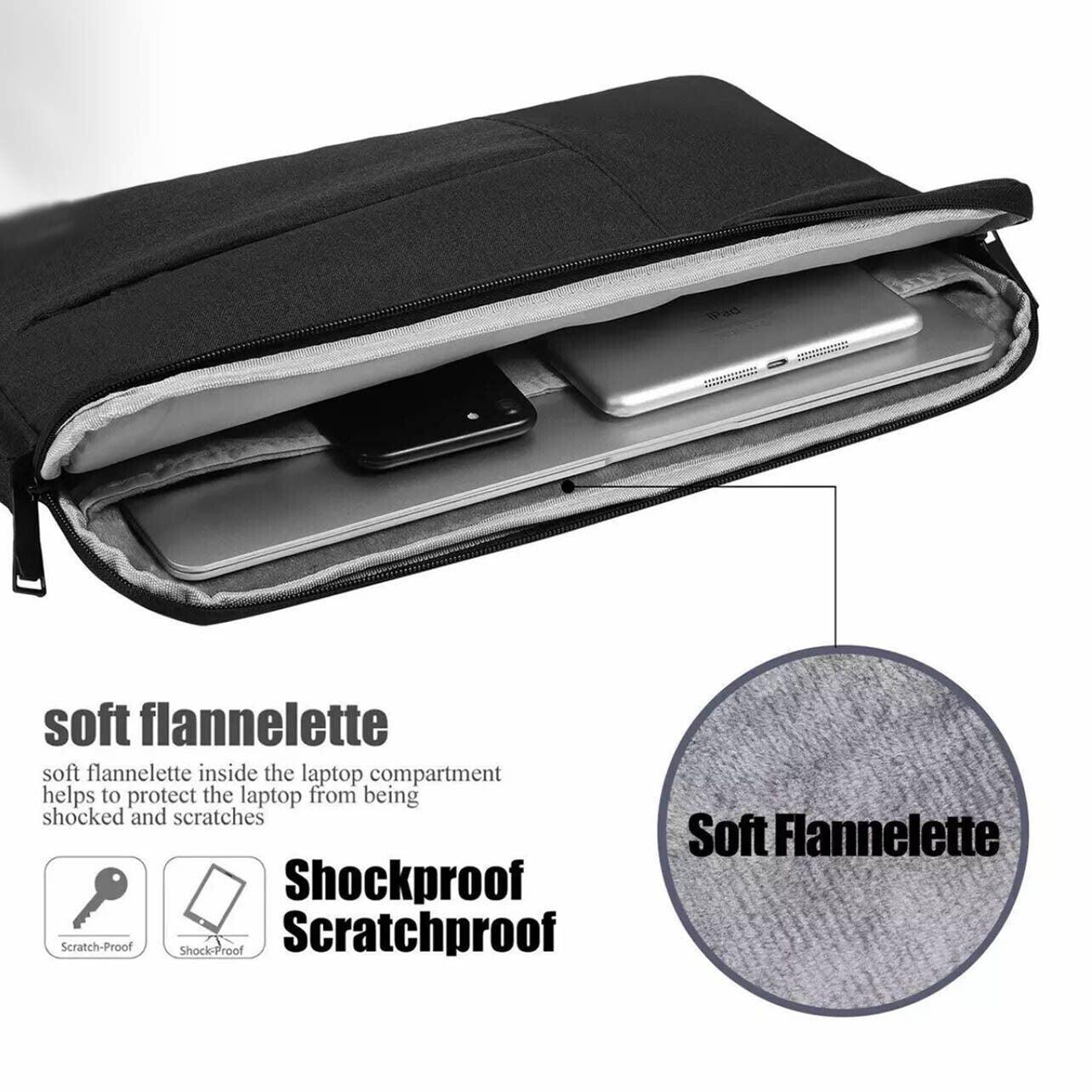 Laptop Sleeve Travel Bag Carry Case For Macbook Air Pro 15.6inch - Light Grey