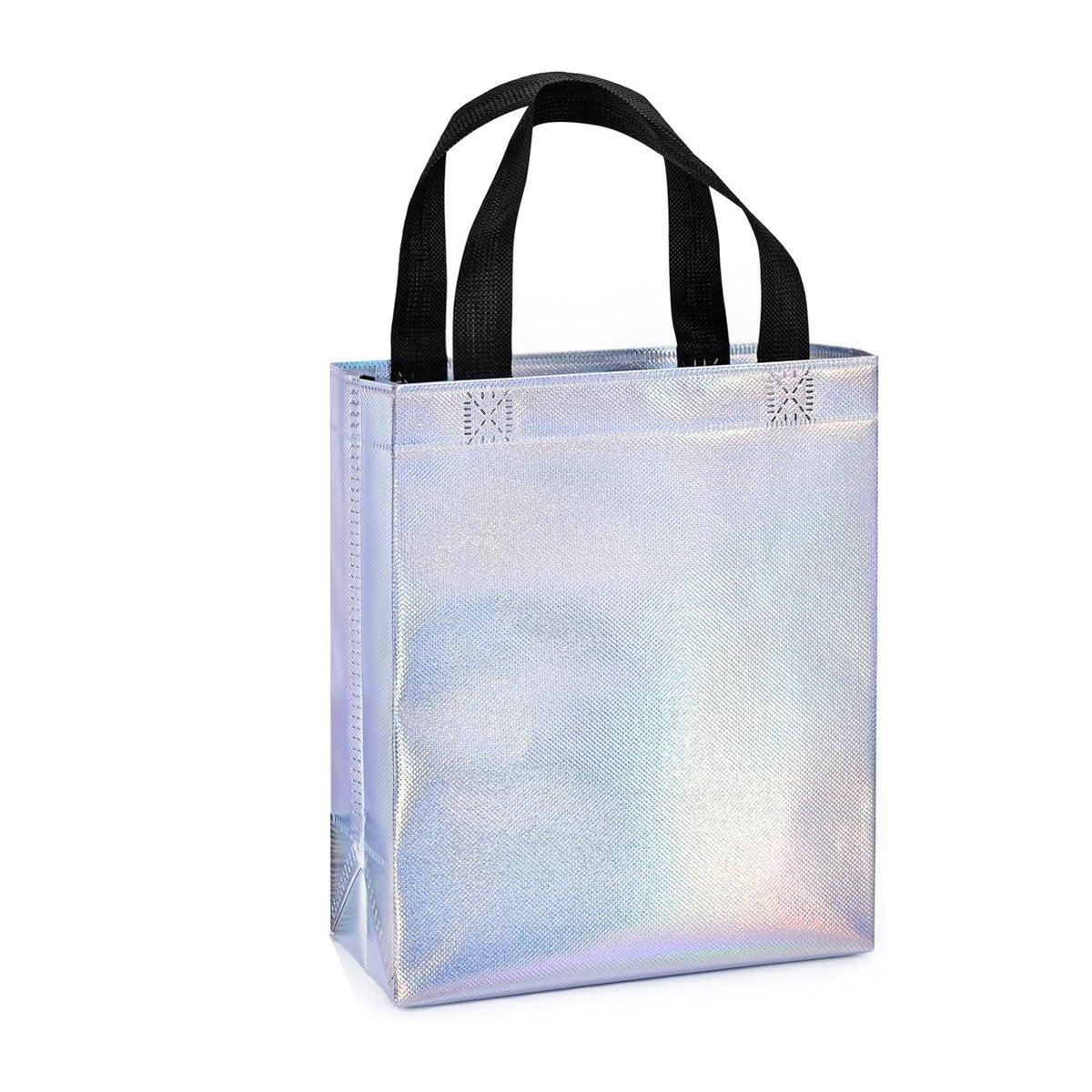 24pcs Laser Non Woven Gift Bags Tote Bags for Party Favor Wedding and Birthday - Rose Red